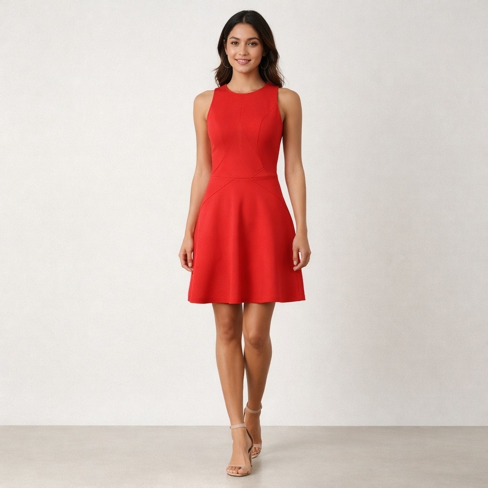 Ted Baker London Red Fit & Flare Dress Size 6